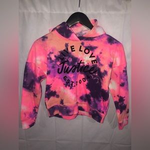 Justice tie-dye hooded sweater